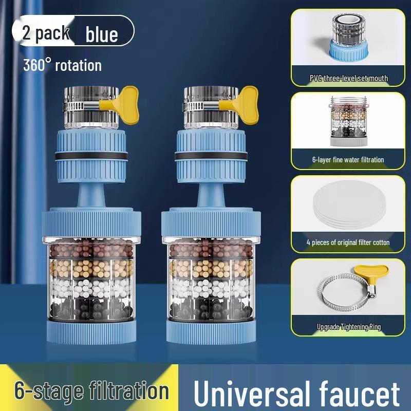 Filtre de Robinet Anti-Éclaboussures Universel & Pommeau de Douche Purificateur pour Cuisine et Dortoir