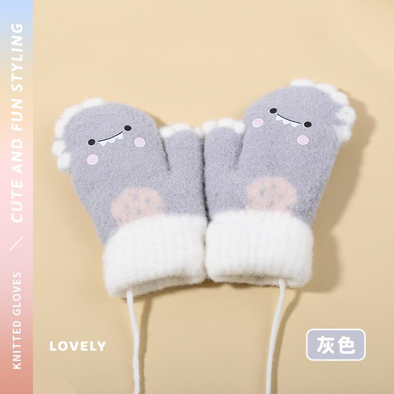 0-3Y Baby Cartoon Label Mittens Winter Warm Kids Girls Gloves Soft Hand Warmer Children Boys Thick Child Fleece Baby Mittens