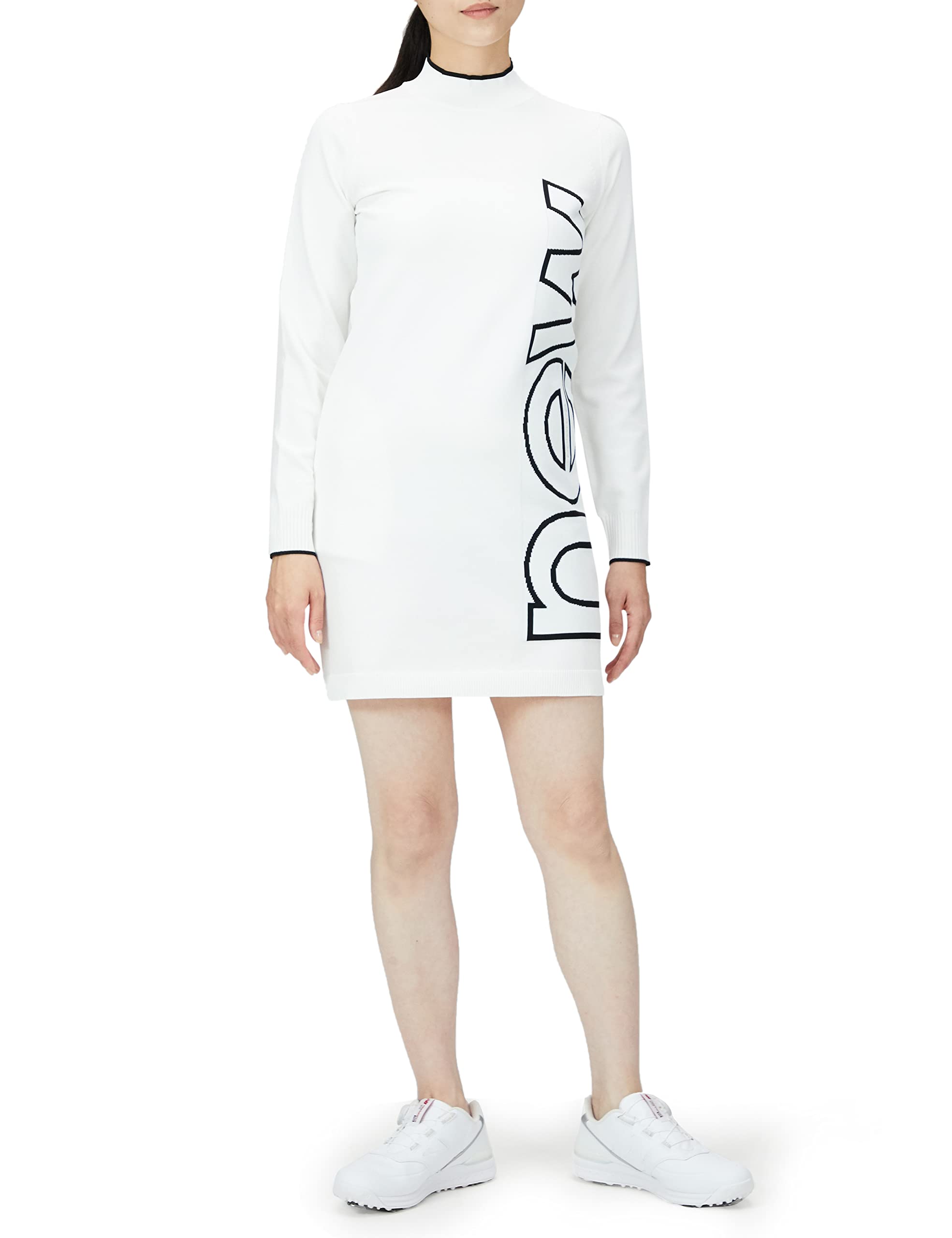 

Golf long sleeve knit dress logo 0 [New Balance] (big pattern/stretch) / Women s / 012-2224504 030_White [S]