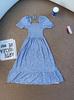 French Vintage High Waist Floral Dress With Tie Belt For Casual And Party Wear