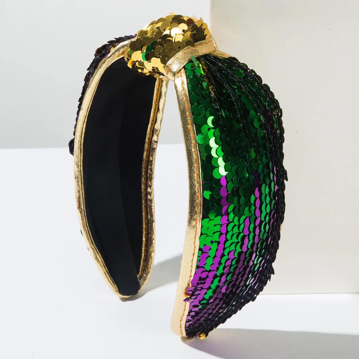 

Карнавал на День святого Валентина Ирландский фестиваль Пасха Новая ткань Жемчуг Стразы Блестки Цветок Повязка на голову