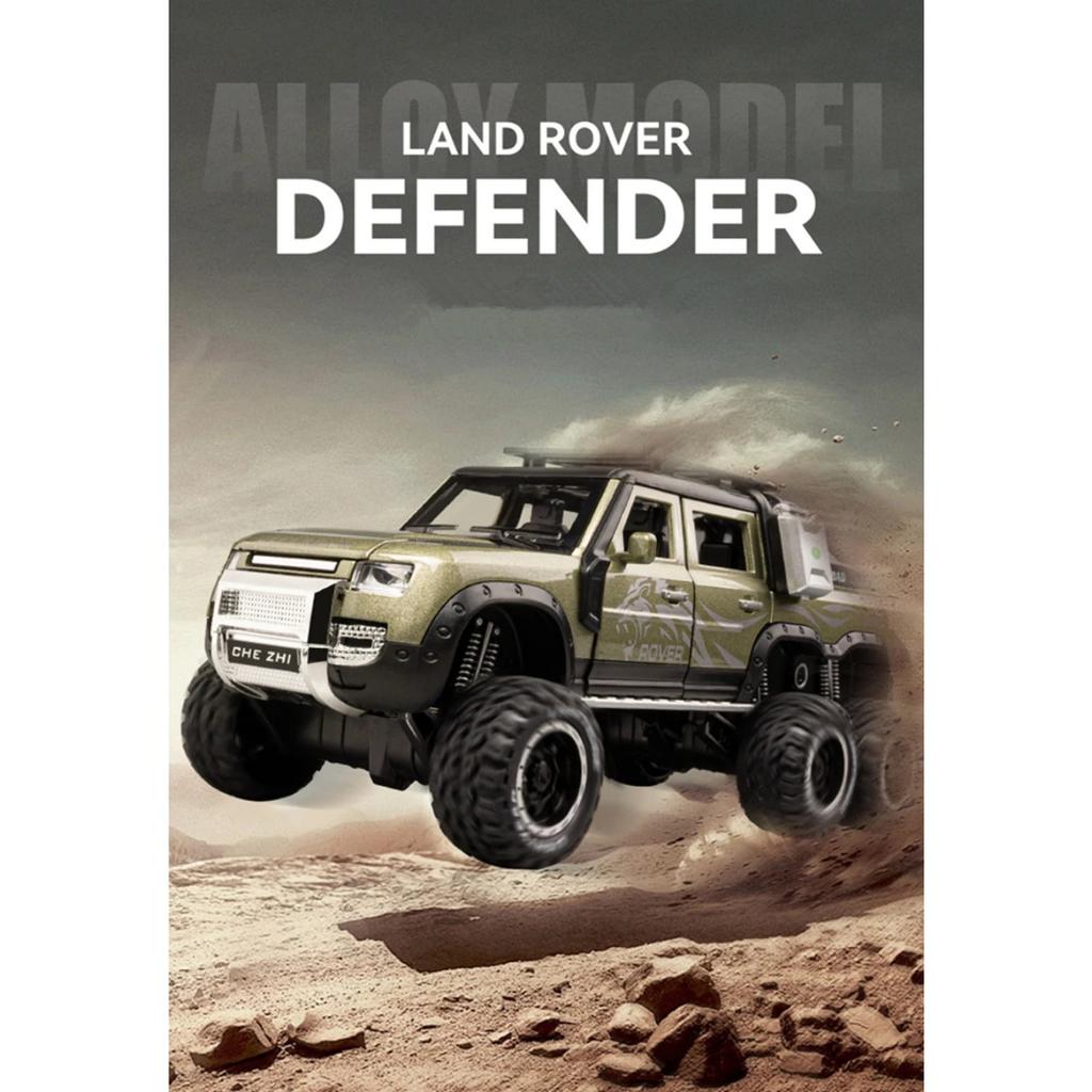 1/24 Land Range Rover Defender Alloy Pickup Car Model Diecasts Metal Off-road Vehicles Car Model Sound Light Childrens Toys Gift