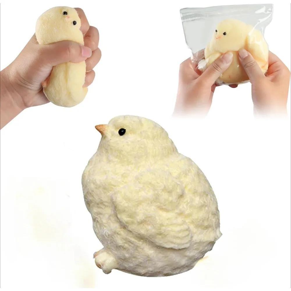Squishy Handmade Yellow Big Chicken Stress Relief Toys Cure Offi Stress Reliever Vent Fidget Toys for Kids Adults Gift