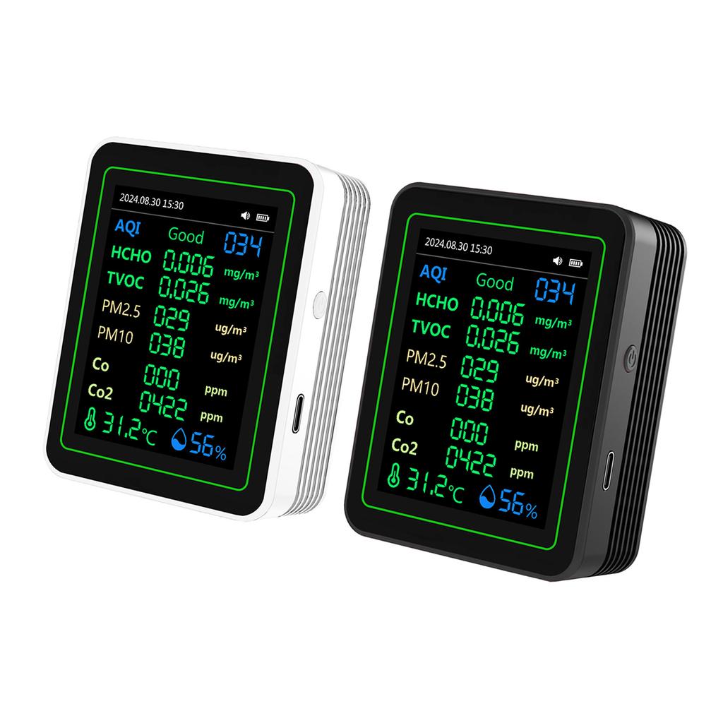 New Multifunctional 12 IN 1 Air Quality Meter CO CO2 HCHO TVOC PM2.5 PM10 Temperature Humidity Sensor with Digital Display Portable Detector for Home