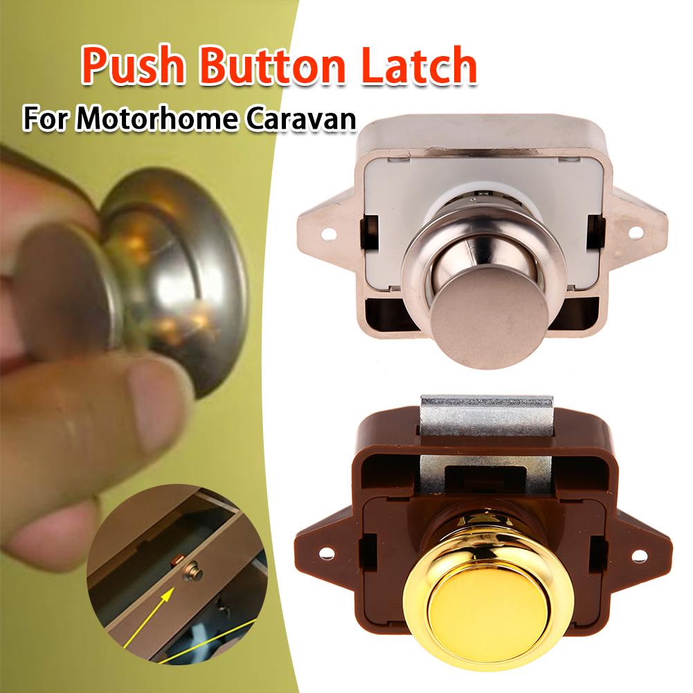 Push Button Latch Zinc Alloy Cabinet Door Catch Lock Keyless Cupboard Locks Camper Car Push Lock for RV Yachts