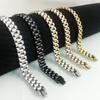 Braccialetti da uomo con catena da 10 mm, stile orologio, per donna, uomo, donna, colore oro, in acciaio inossidabile, accessori per gioielli da uomo.