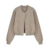 Womens Oversized Baseball Jacket Relaxed Fit Single-Row Button Korean-Japanese Casual Style
