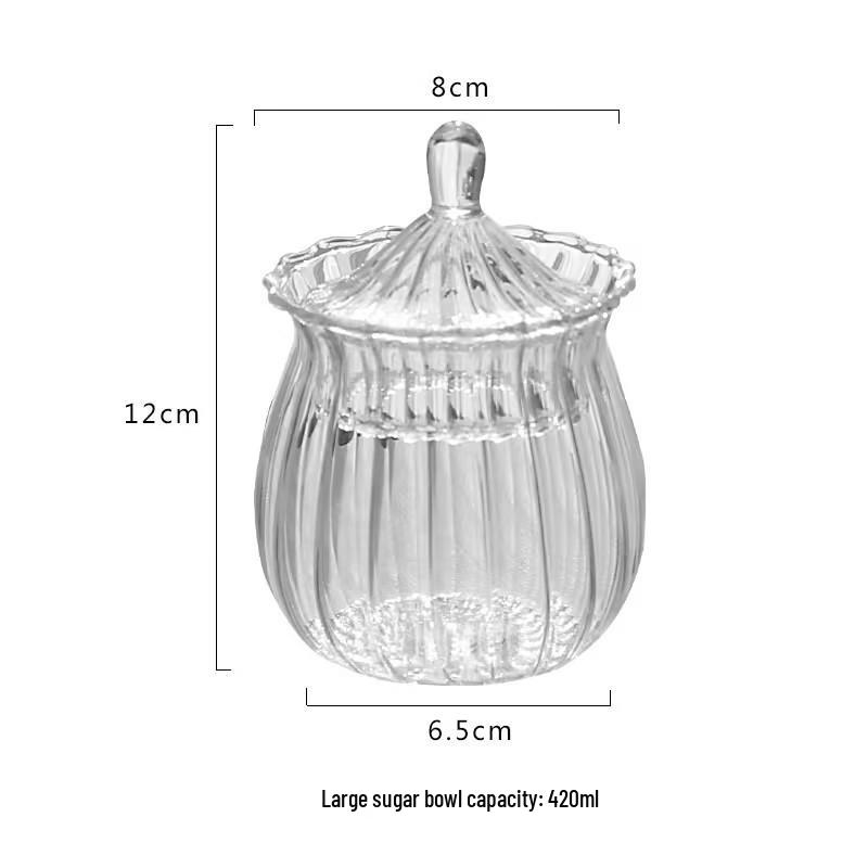 Clear Square Glass Storage Jar for Sugar, Candy, Tea, Coffee Beans, Snacks, and Dried Fruits.