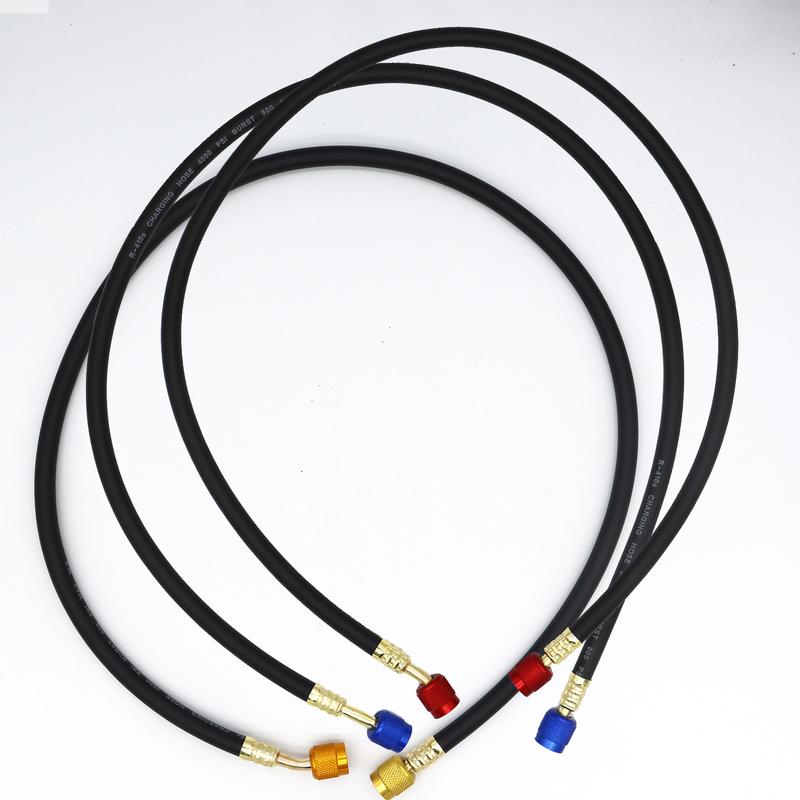 3 ADET R410 Soğutucu Akışkan AC Şarj Hortumu 800-4000 PSI Çalışma Basıncı HVAC Klima R134a R32 Soğutucu Akışkan Manifold Ölçeri Uyumlu