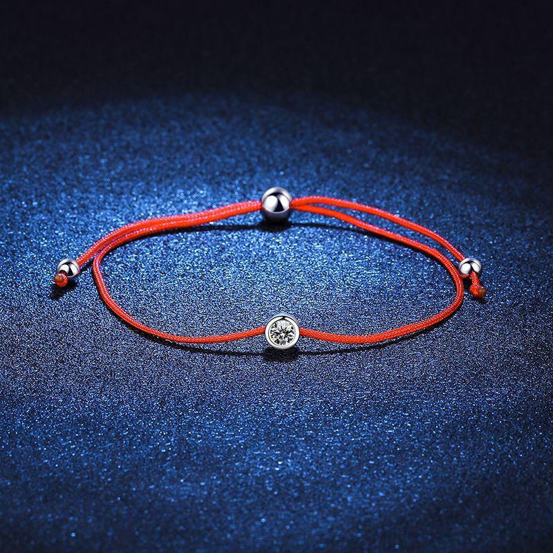 

Platinum PT950 18K Gold Adjustable Moissanite Bracelet with Lucky Bracelet for Zodiac Year, Single Diamond 0.3carat Moissanite