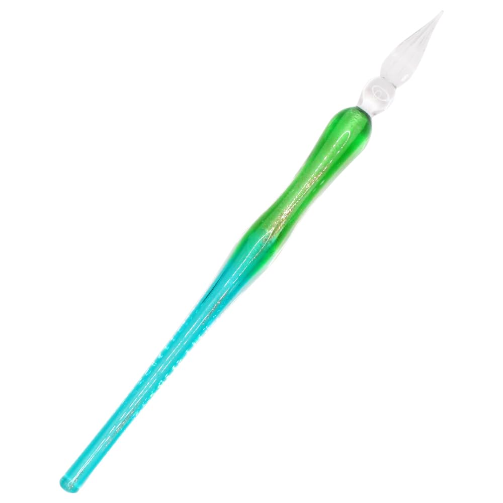 Glass Pen Pen Holder Ink Bottle Set "Star Fantasy" & (Blue & Green)