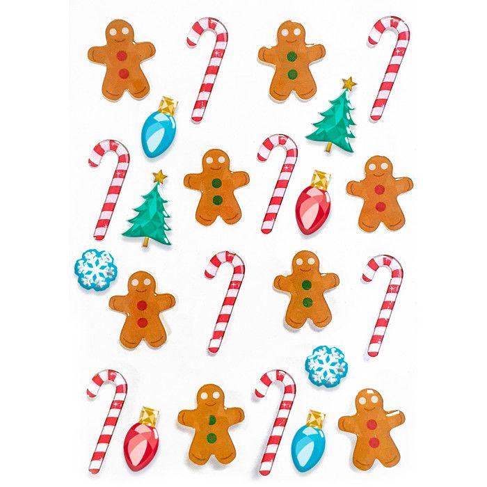 Stickers époxy Pain d'épices de 0,9 à 2,8 cm 24 pièces