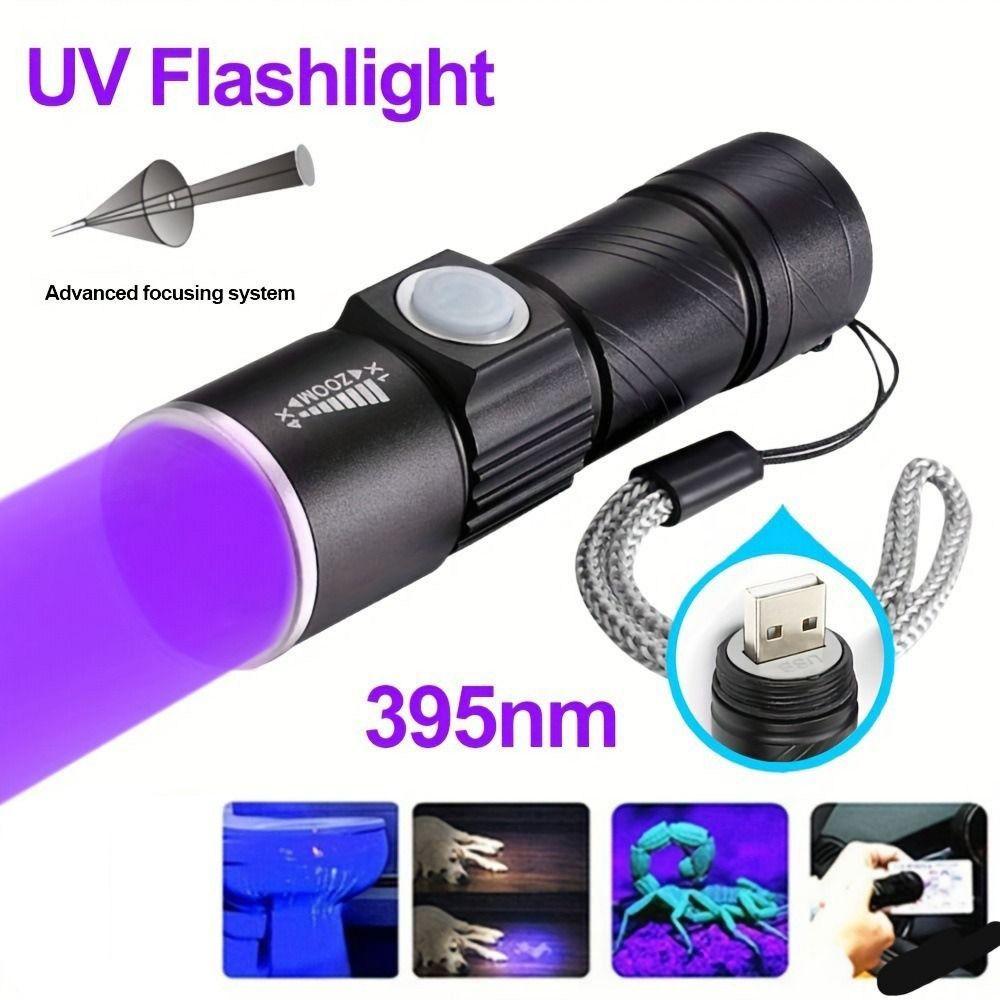 Lightweight Portable UV Flashlight UV 395NM Detection Lighting Lamp  For Pet Stacks