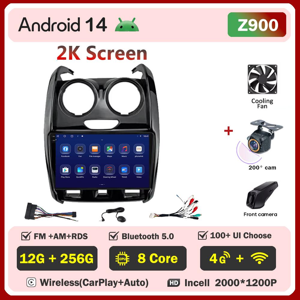 Car Radio For Renault Duster 2015 - 2020 For LADA Largus 2021 Android 14 Multimedia Player GPS Navigation Carplay Android Auto