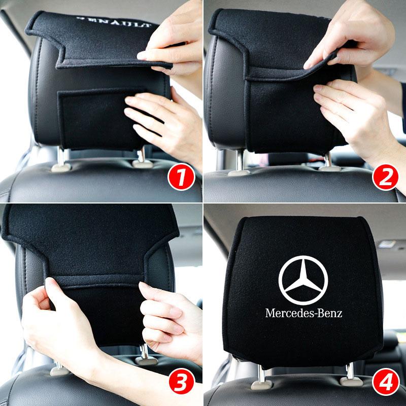 Car Seat Headrest Cover Pillow Case Cushion Neck Cover For Mercedes Benz B/C/E/S Class W203W204W205W210W211W212W221 Accessories ae1