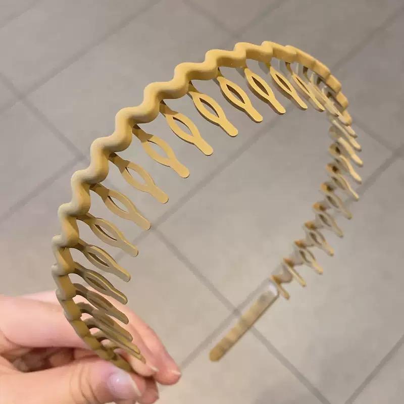 1 Stück Mode Wellen Stirnbänder für Frauen Einfarbig Gezahnt Rutschfest Haarbänder Mädchen Gesichtswäsche Sport Stirnbänder Haaraccessoires