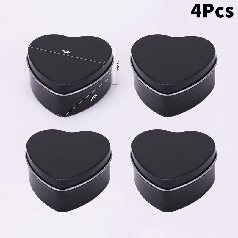 Heart-Shaped Gift Boxes, Tin Heart-Shaped Empty Jars With Lids, Mini Jewelry Boxes/Spice Boxes