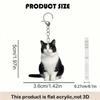 Portachiavi Gatto Bianco e Nero Cartone Animato Portachiavi Ciondolo Gatto Acrilico 2D Double-Sided Portachiavi Animale Creativo Portachiavi Giocattolo Regalo per Bambini