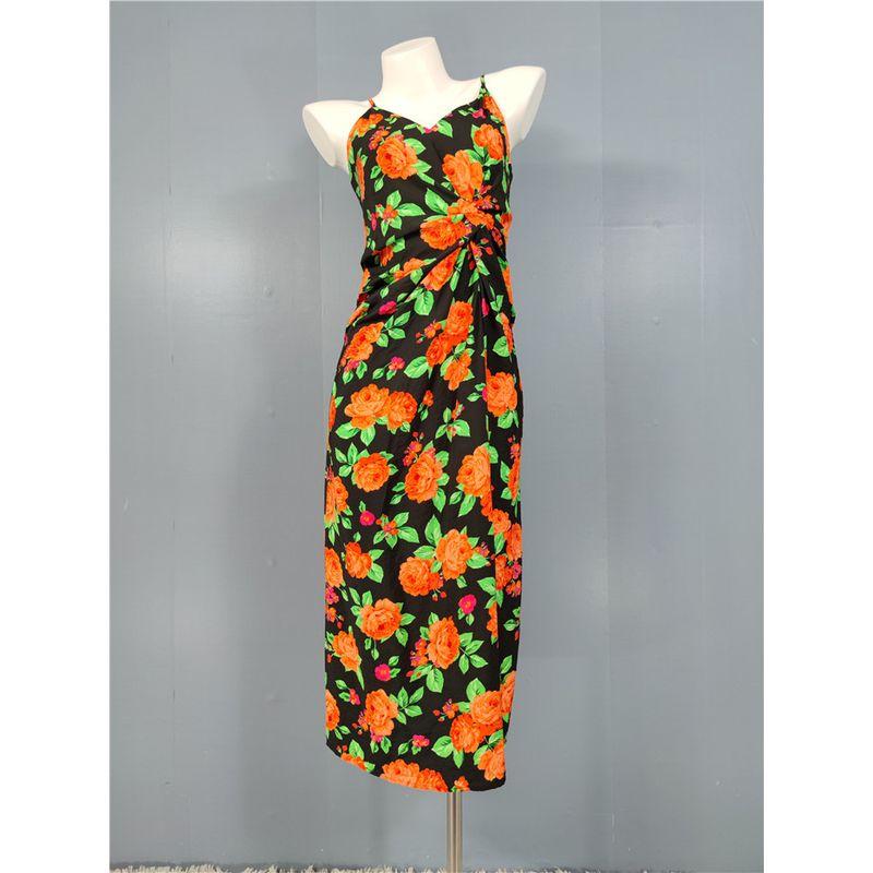 

Принт Платье с открытой спиной Неравномерное Повседневный Слинг Color S(36)