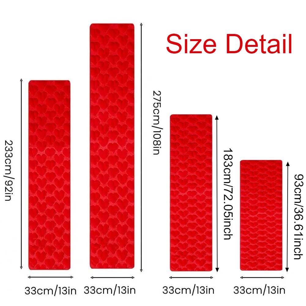Valentine's Day Red/White/Pink Heart Pattern Table Runner Soft Party Dining Decorations Tablecloth for Dining Tea Table TV Stand