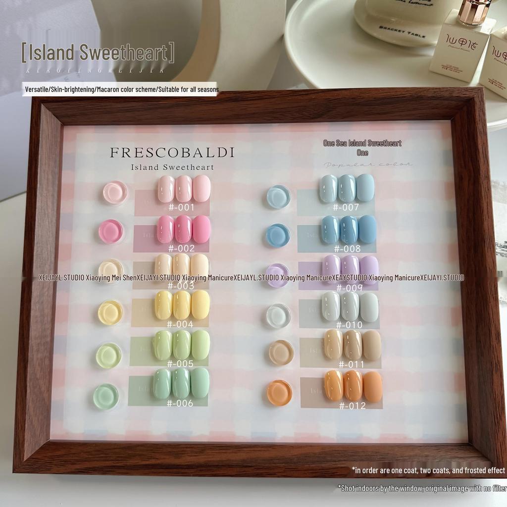 Island Sweetheart 12-Color Nail Gel Polish - Spring/Summer Macaron Collection (15ml)