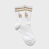 MLB Big Logo Striped Long Socks LA (Beige)