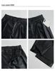 Women's 2025 Black Leather Wide-Leg Slimming High-Waisted Pants