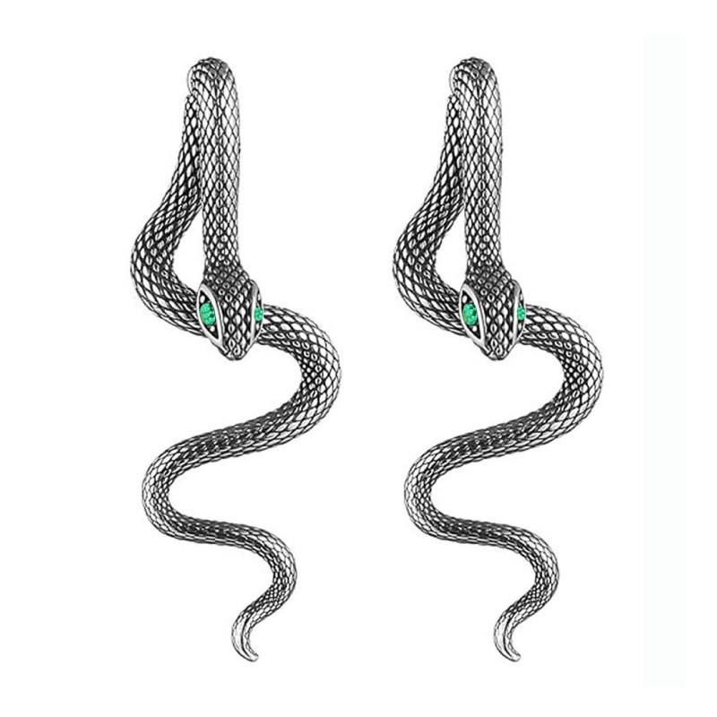 Detachable Snake Earrings: Hip Hop Halloween Dark Studs for Women