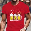 Tshirt Beer Christmas with Santa Reinbeer Xmas Lights Humor T Shirt Camiseta Christmas Party T Shirts Tops Streetwear T-shirts