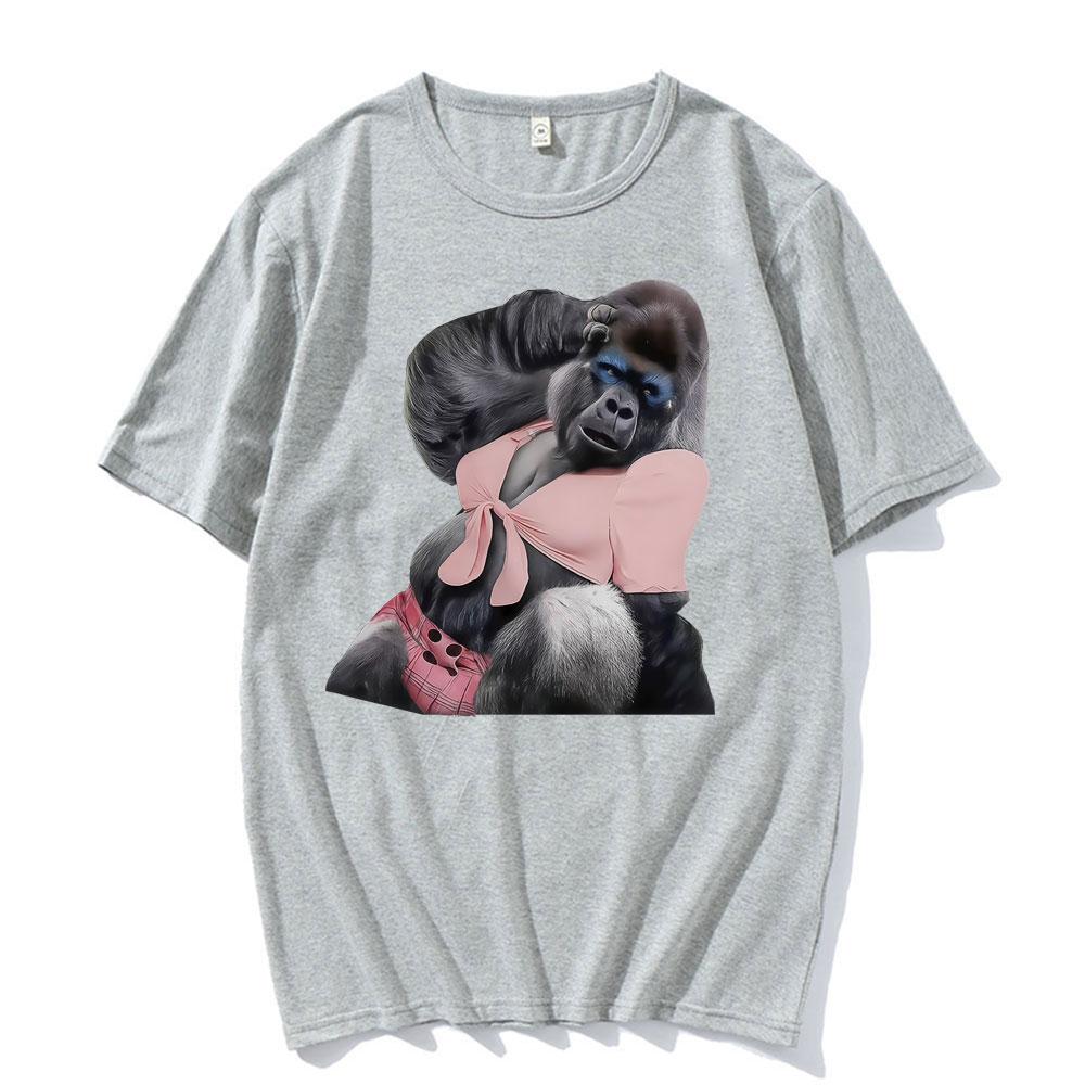 For Her Humor Funny Gorilla Meme Graphic T-shirt Men's Women Fashion Trending T Shirts Short Sleeves Oversized Hot Sale T-shirts