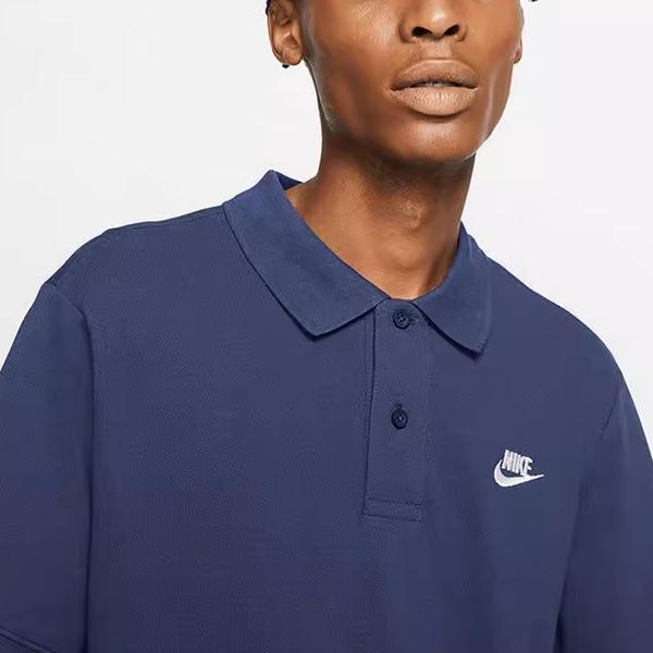 Nike Casual Solid Color Loose Short Sleeve Polo Shirt Men Tops Navy-Blue CJ4457-410
