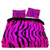 Gorgeous Pink Bedding Set Tropical Style Quilt Cover Black Leopard Strip Cover and Pillow Case 3D Print 240*220 Double King Size