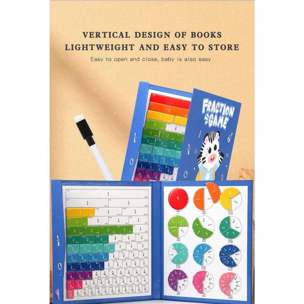 Montessori Magnetic Learning Math Puzzles Toys for Children Wooden Book Set Kids Arithmetic Educational Toys Teaching Aids