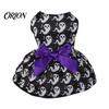 Breathable Pet Dress Halloween Dress, Pumpkin Ghost Bat Print Sleeveless Dog Costume for Small Medium Dogs, Cute Outfit Festival Holiday Party