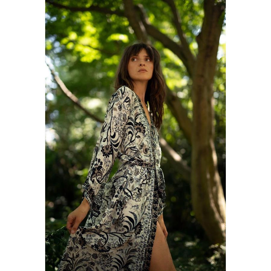 

Women s Boho Print Beach Cover Up Loose Long Button Down Shirt, Open Front Swimwear Kaftan 1004 One size fits all чорний
