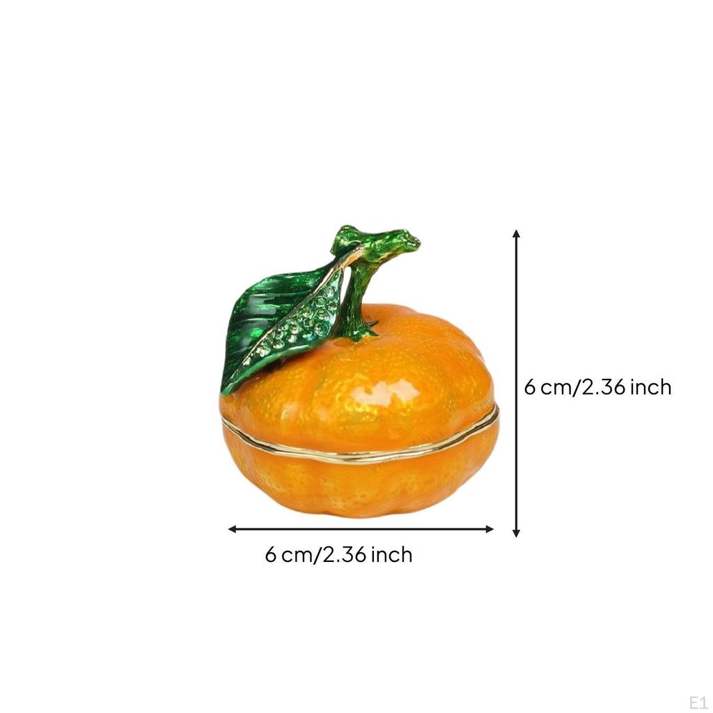 Frucht-Schmuckkästchen Emaille-Schmuckkästchen mit Klappdeckel Handbemaltes Aufbewahrungs-Organizer für