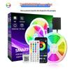 شريط إضاءة LED RGB فائق النحافة مع واي فاي وبلوتوث - يستجيب للصوت للألعاب الإلكترونية وأجواء غرفة النوم