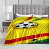 Soccer Ball with Ghana Flag Colors Flannel blanket for bedroom, living room, sofa, and nap