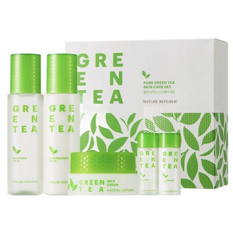 Nature Republic Fresh Green Tea Skin Care Set – Toner, Emulsion & Cream Special Set