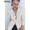 Zaprha 2025 Summer New French Style Western Style Fashion Simple Knitted V-neck Long Sleeve Short Coat 4192005