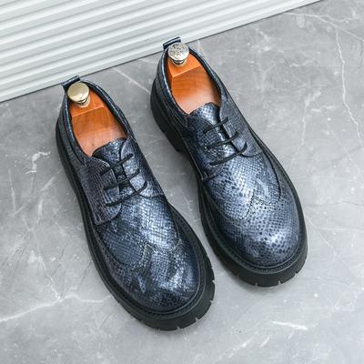 Fashion New Arrival 2025 Men Retro Chunky Sole Leather Shoes Soft Cushion Insole Round Toe Non-Slip Oxfords for Business Casual & Travel