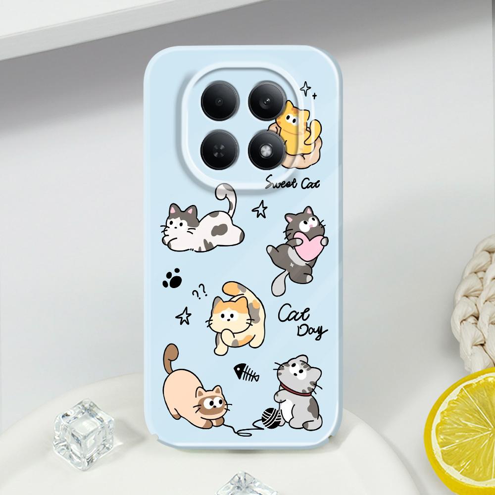 Happy Cat Phone Case For Xiaomi Redmi Note 15 14 13 12 11 Pro Plus 12S 11S 14C 13C 4G 5G Film Hard Cover