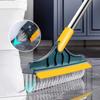 Multifunctional 3 In 1 Floor Scrub Brush Removable Wiper Long Handle Cleaning Brush Rotating Magic Broom Brush Bathroom Cleaning