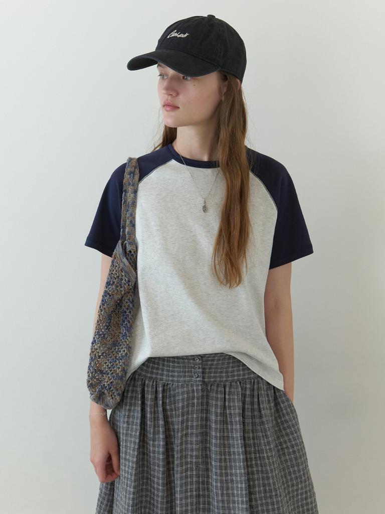 Deomiteun [2Nd] Brume Half T-Shirt (Melange/Navy)