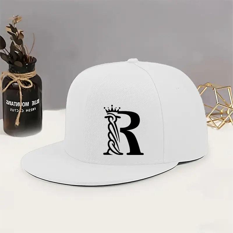 Street Style Hip-hop Letter Baseball Cap Black Hat Simple Classic Flat Brim Hat