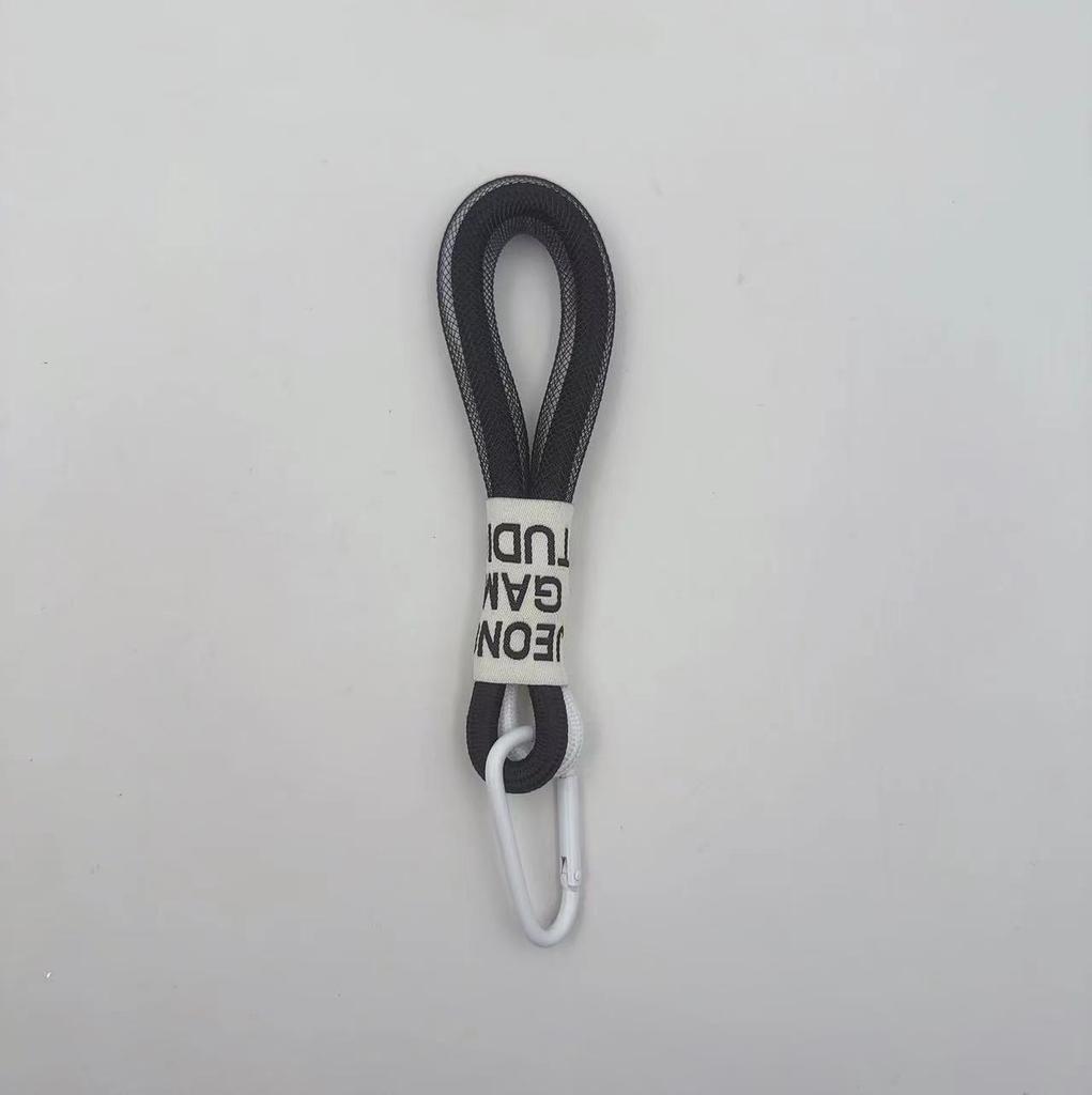 Mesh Fluorescent Keychains Mobile Phone Strap Bag Pendant Double Color Braided Rope Car Key Holder Accessories Gift