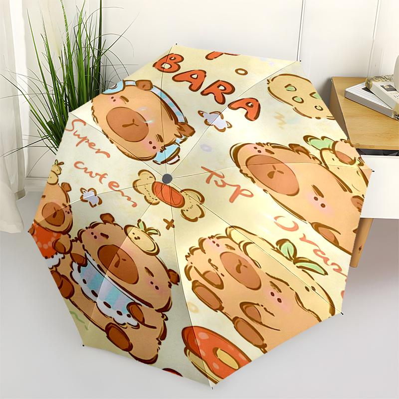 

Capybara Themed Travel Umbrella-8 Ribs Automatic Opening and Closing, Portable Folding Design, Compact and Stylish Umbrella Suitable for Out