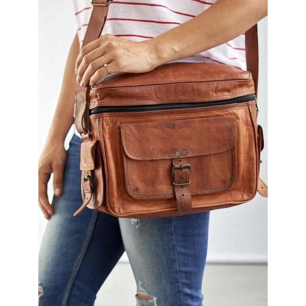 

100 % Leather Camera Bag for Multi Purpose Vintage Brown DSLR/SLR Camera Bag Case 13 in