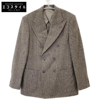 UNITED ARROWS Brown Wool Tweet Double Coat Coat 50 BrownUsed