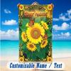 Floral Garden Theme Beach Towel Personalized Custom Name & Text Soft Quick Dry Beach Towel for Swimming Travel